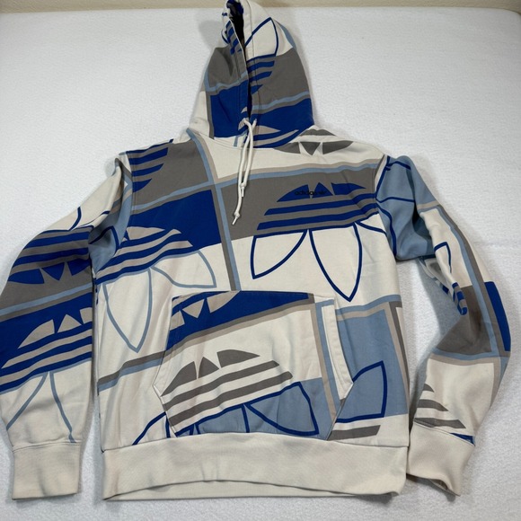 Adidas Hoodie Men's M Multicolor Trefoil Logo Pullover Streetwear Graphic‎ Bold - Picture 1 of 9